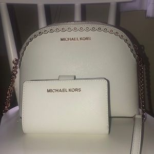 Michael Kors White & Rose Gold Purse & Wallet